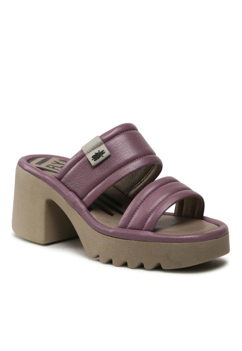 Papuci flip-flop dama - Piele naturala - Violet