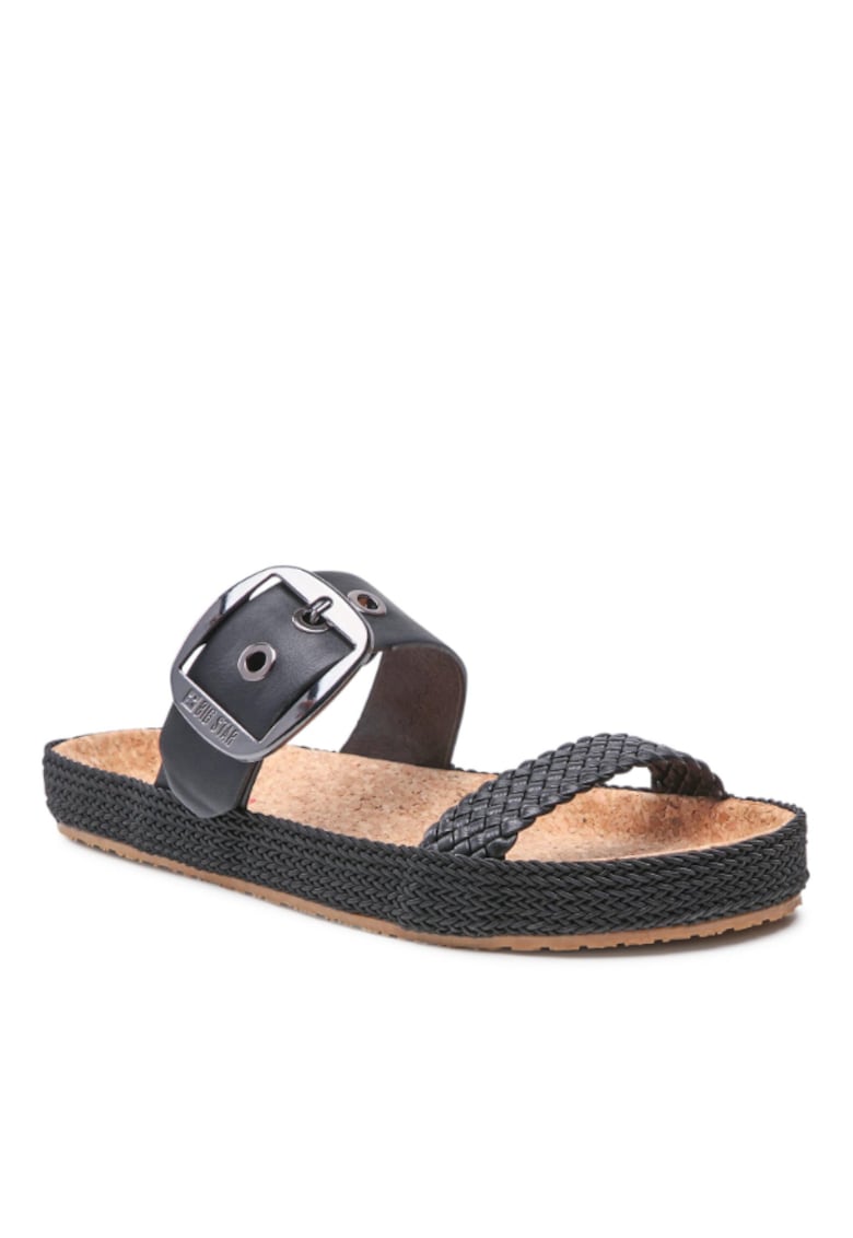 Papuci flip-flop dama - Shoes - Piele ecologica - Negru