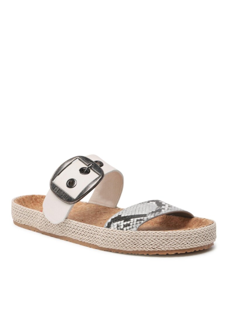 Papuci flip-flop dama - Shoes - Piele ecologica - Alb