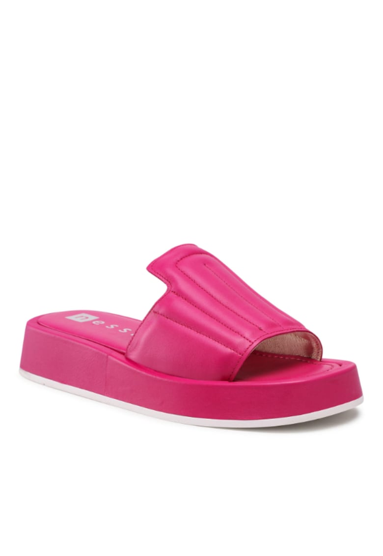 Papuci flip-flop dama - Piele naturala - roz