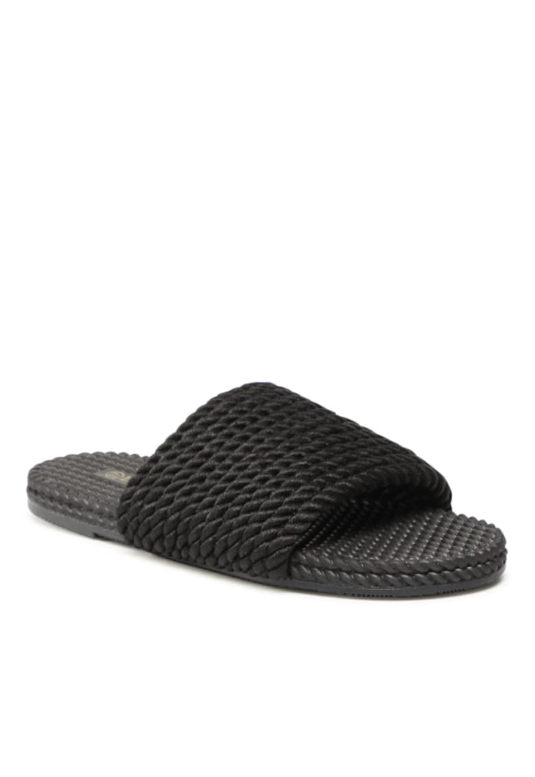 Papuci flip-flop pentru dama - Textil - Negru