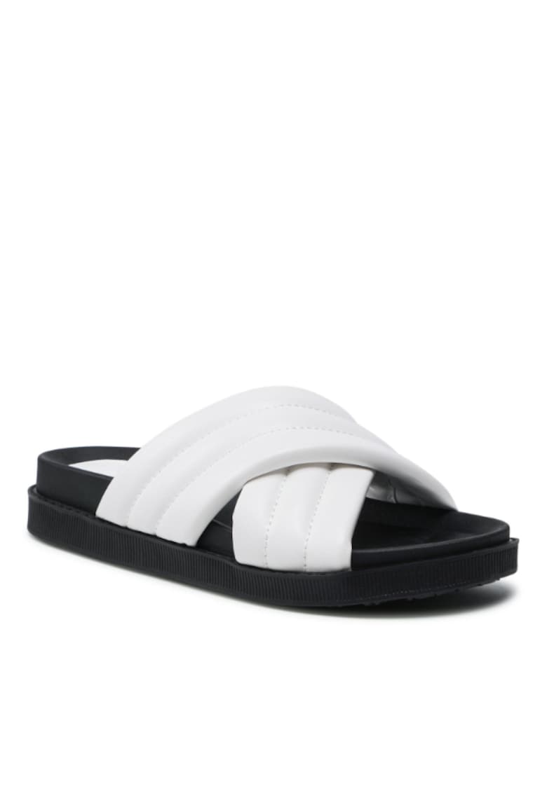 Papuci flip-flop dama - Piele ecologica - Alb