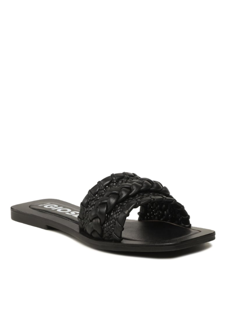 Papuci flip-flop dama - Piele naturala - Negru - Variante