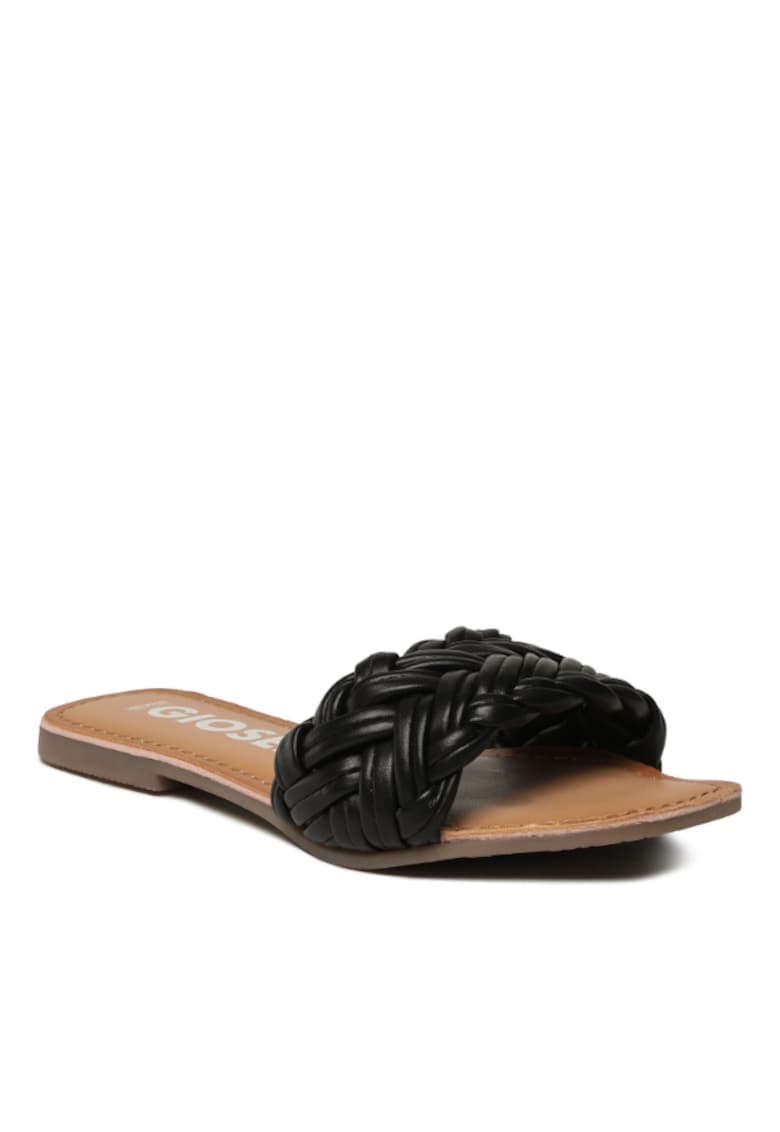 Papuci flip-flop dama - Piele naturala - Negru