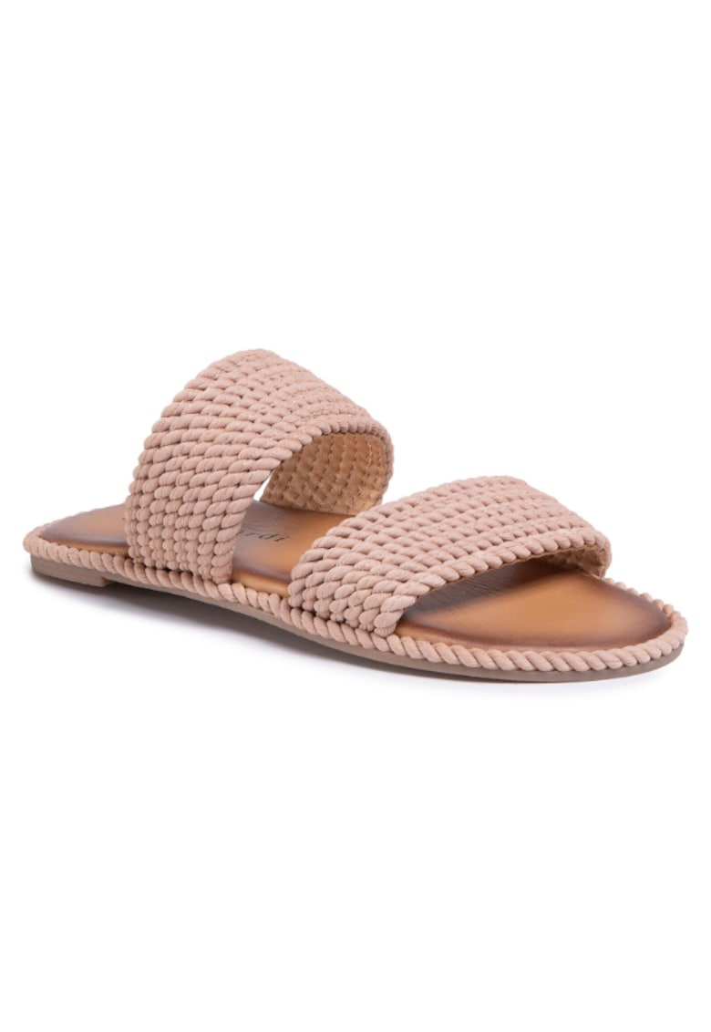 Papuci flip-flop dama - Textil - Bej