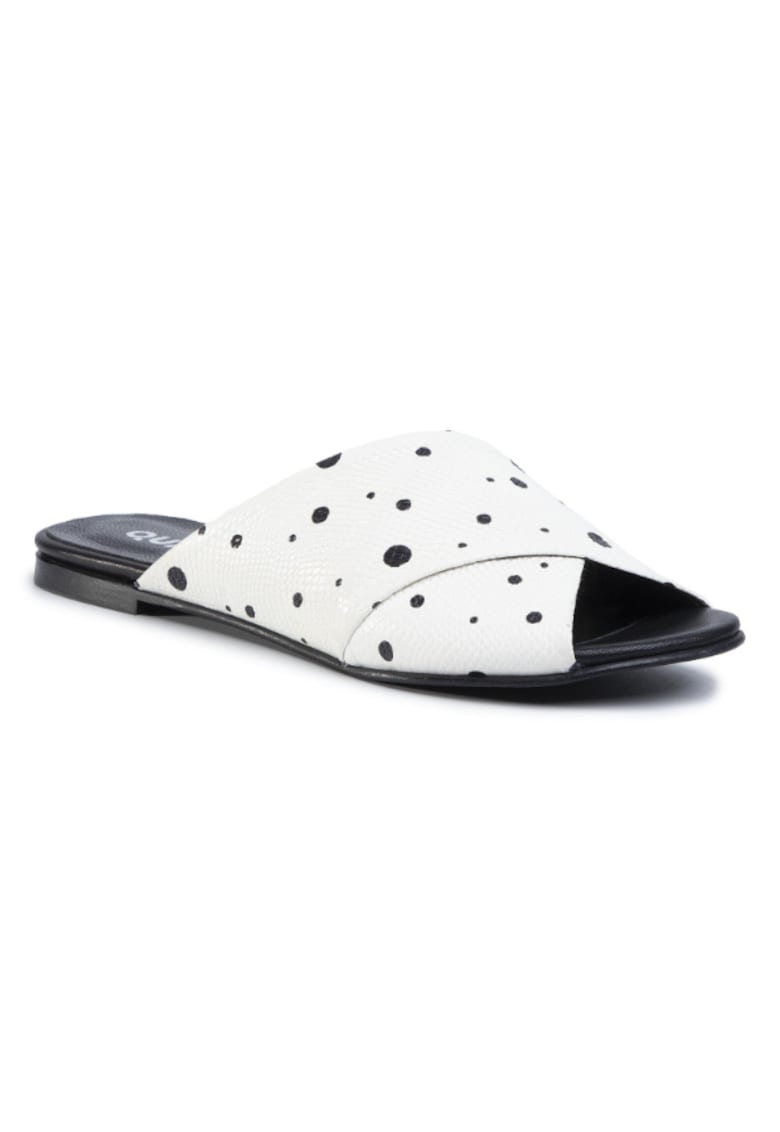 Papuci flip-flop dama - Piele naturala - Alb