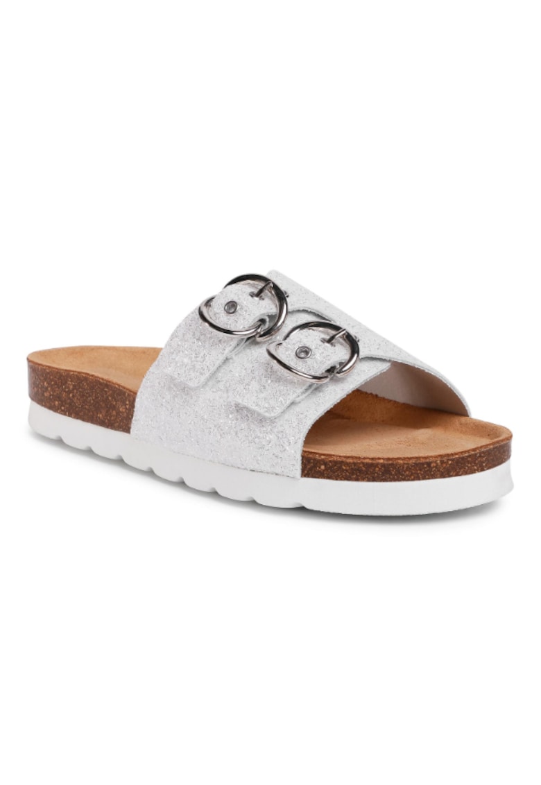 Papuci flip-flop dama - Textil - Argintiu