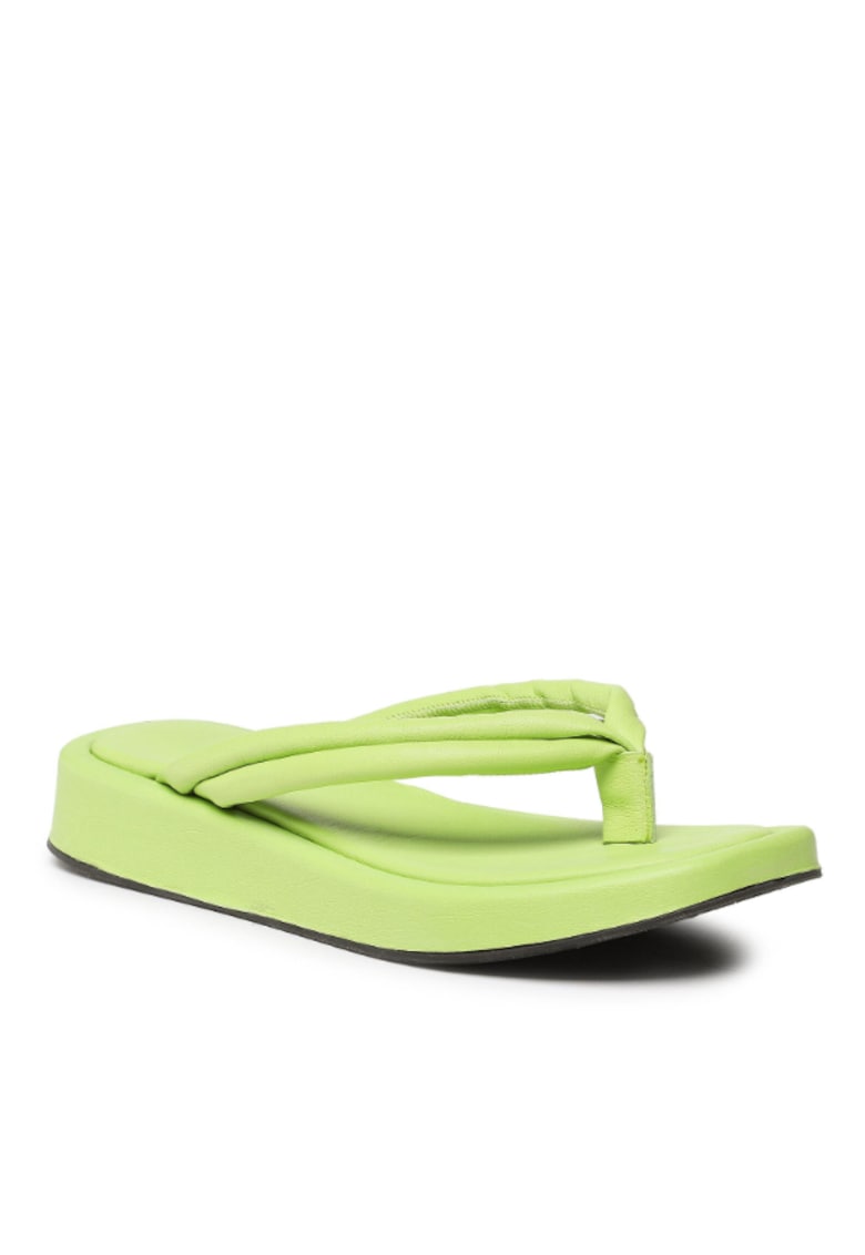 Papuci dama - 300349427 - Piele naturala - Verde