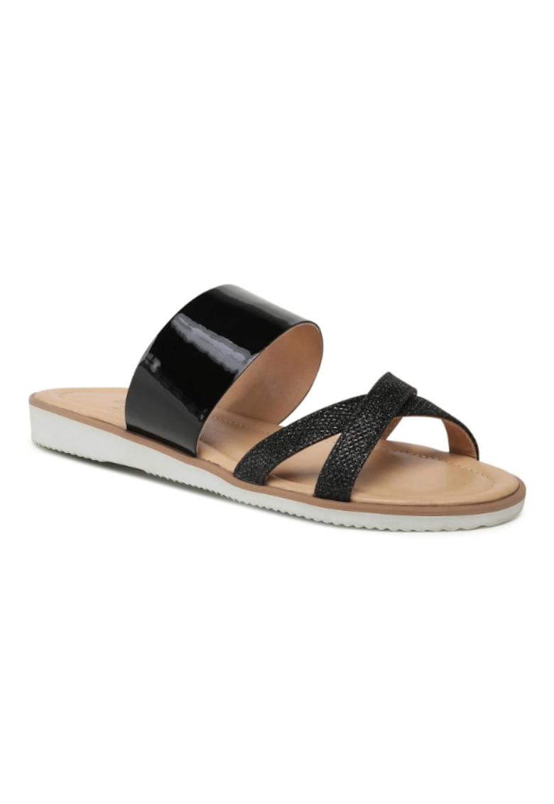 Papuci flip-flop dama -  208458931 - Piele naturala - Negru