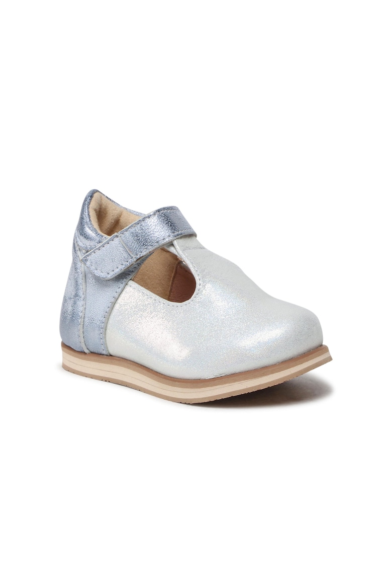 Pantofi pentru fete -  Piele nabuc - Argintiu