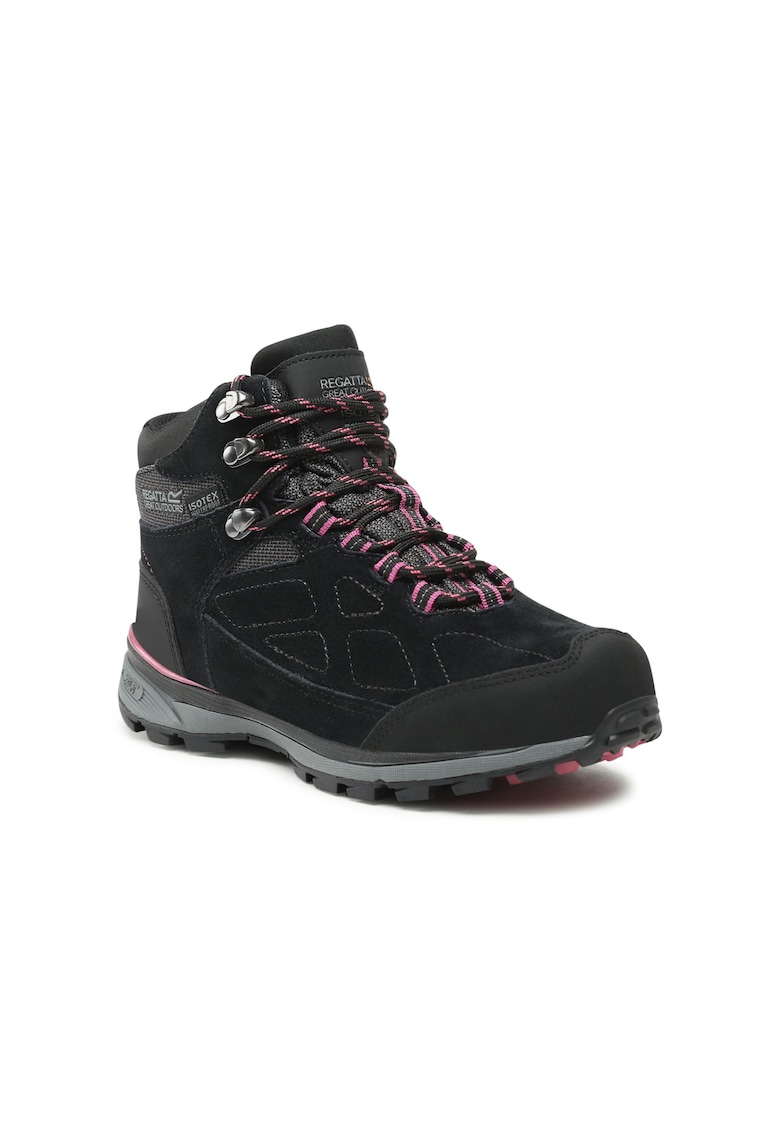 Ghete trekking dama - 300785737 - Piele naturala - Negru