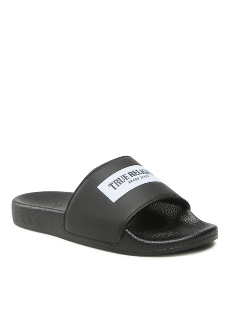 Papuci flip-flop barbati - Piele ecologica - Negru