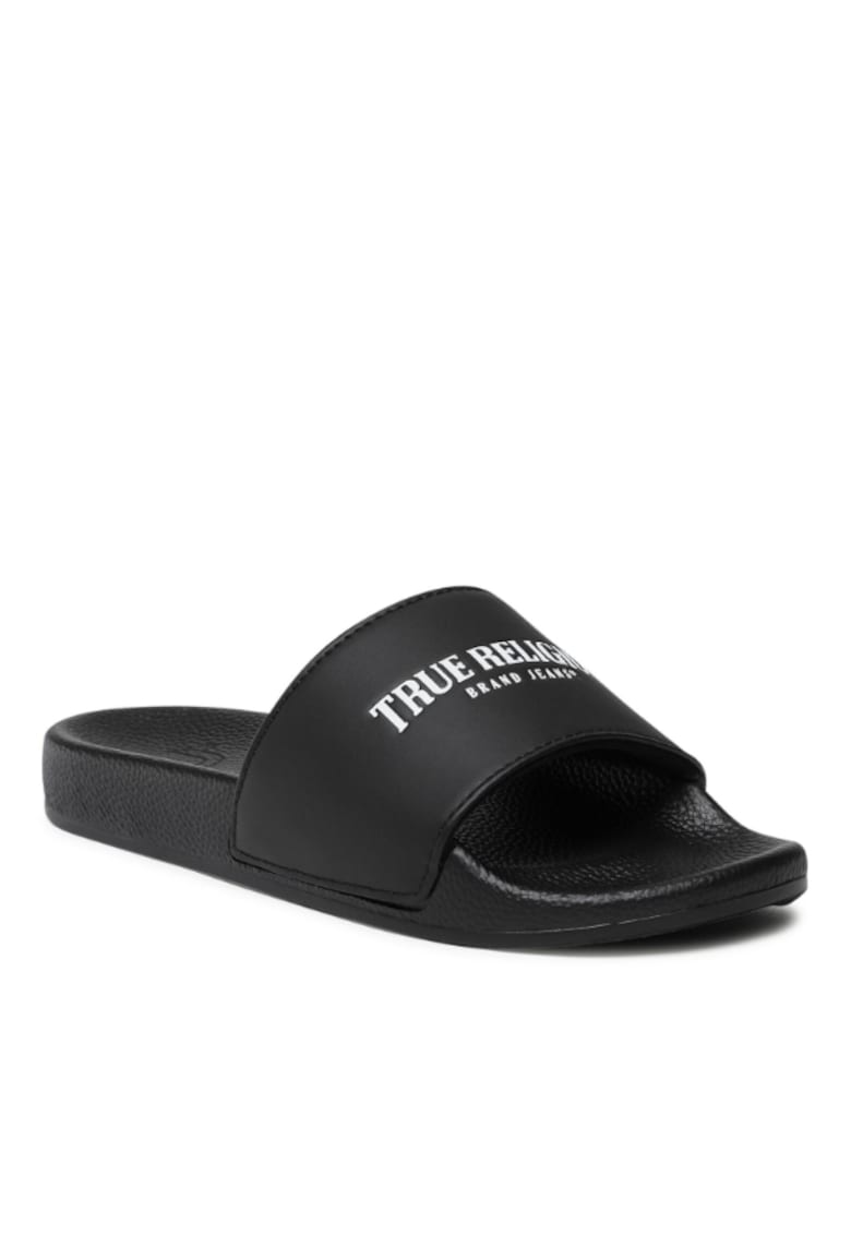 Papuci flip-flop pentru barbati - Piele ecologica - Negru