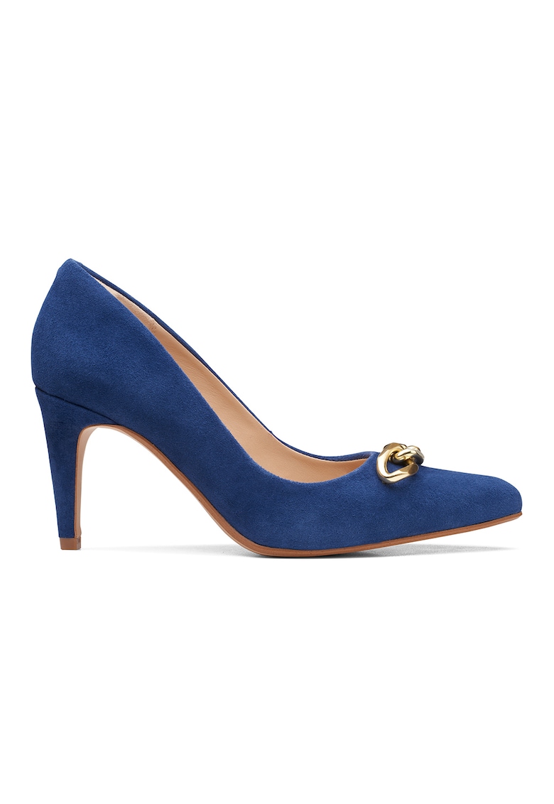 Pantofi de piele intoarsa cu toc clasic Laina