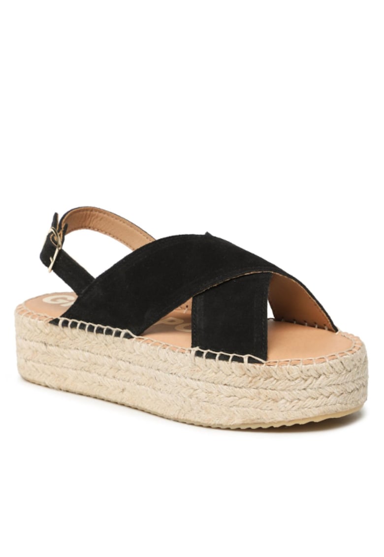 Espadrile dama - Piele naturala - Negru -