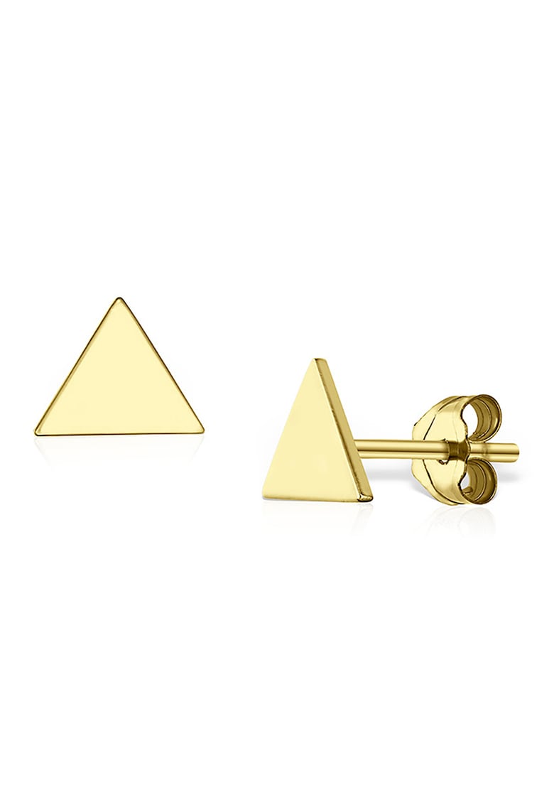 Cercei cu tija - in forma triunghiulara - din aur de 14K