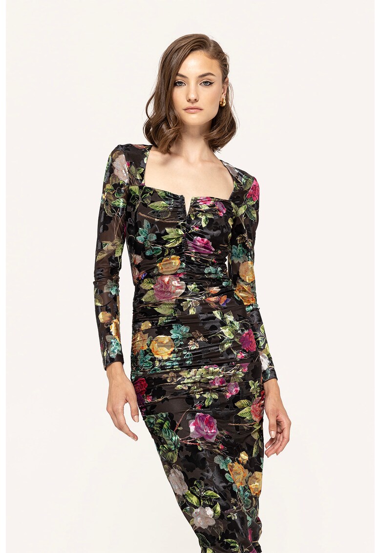 Rochie midi cu model floral