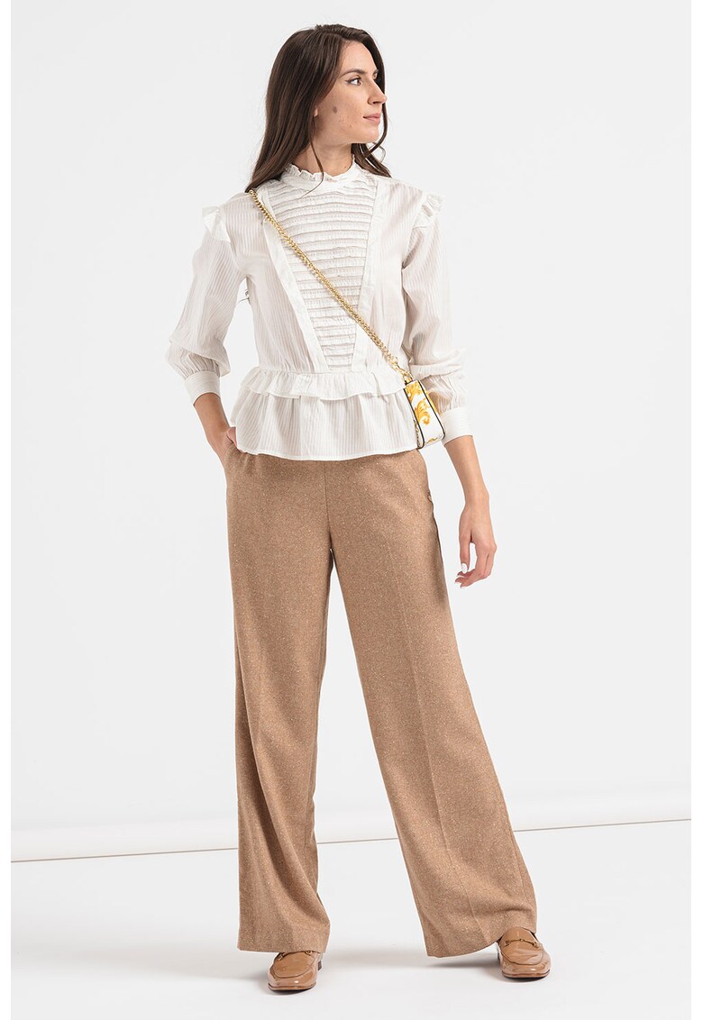 Bluza cu model in dungi si terminatie evazata