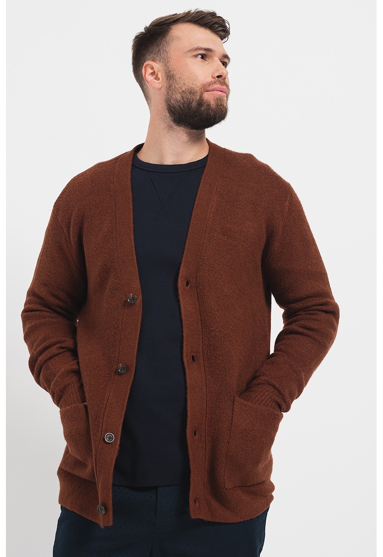 Cardigan cu nasturi si model uni