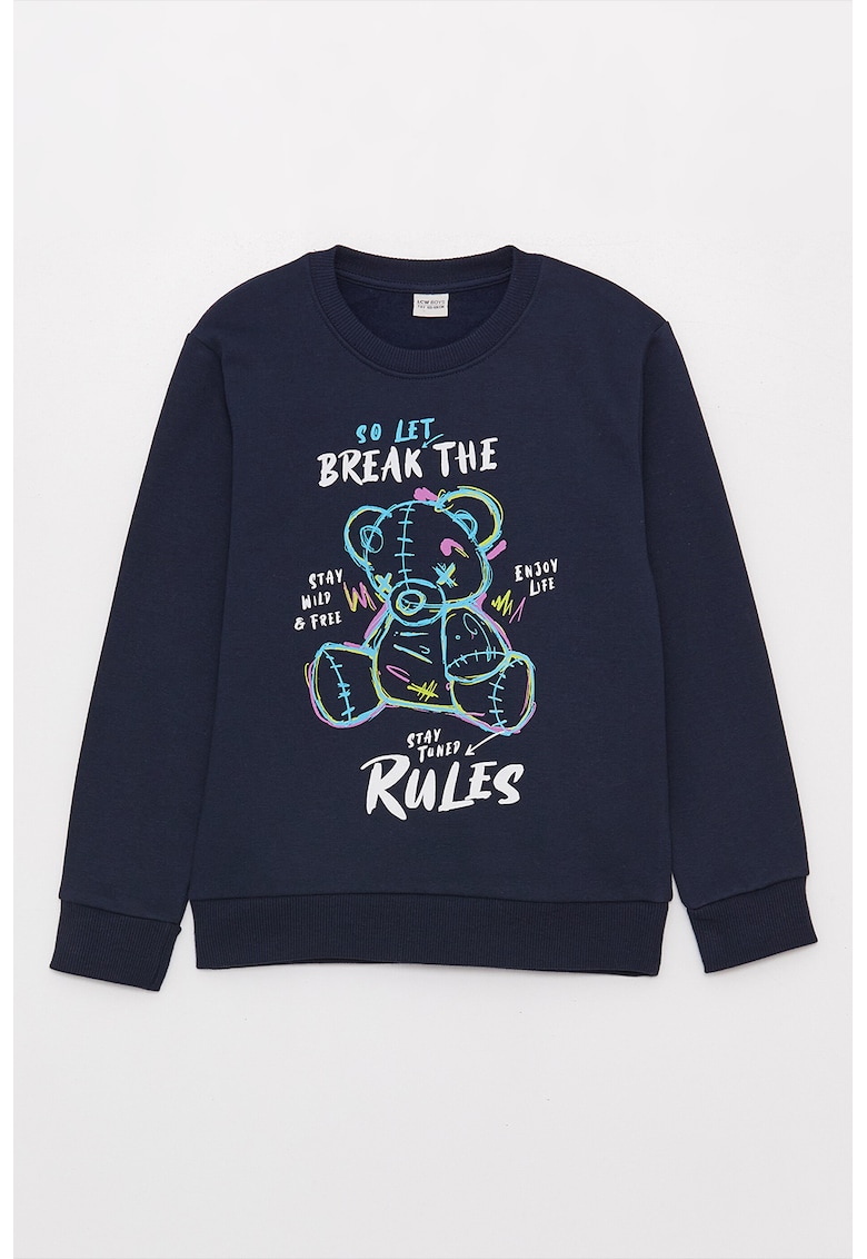 Bluza sport cu imprimeu cu ursulet