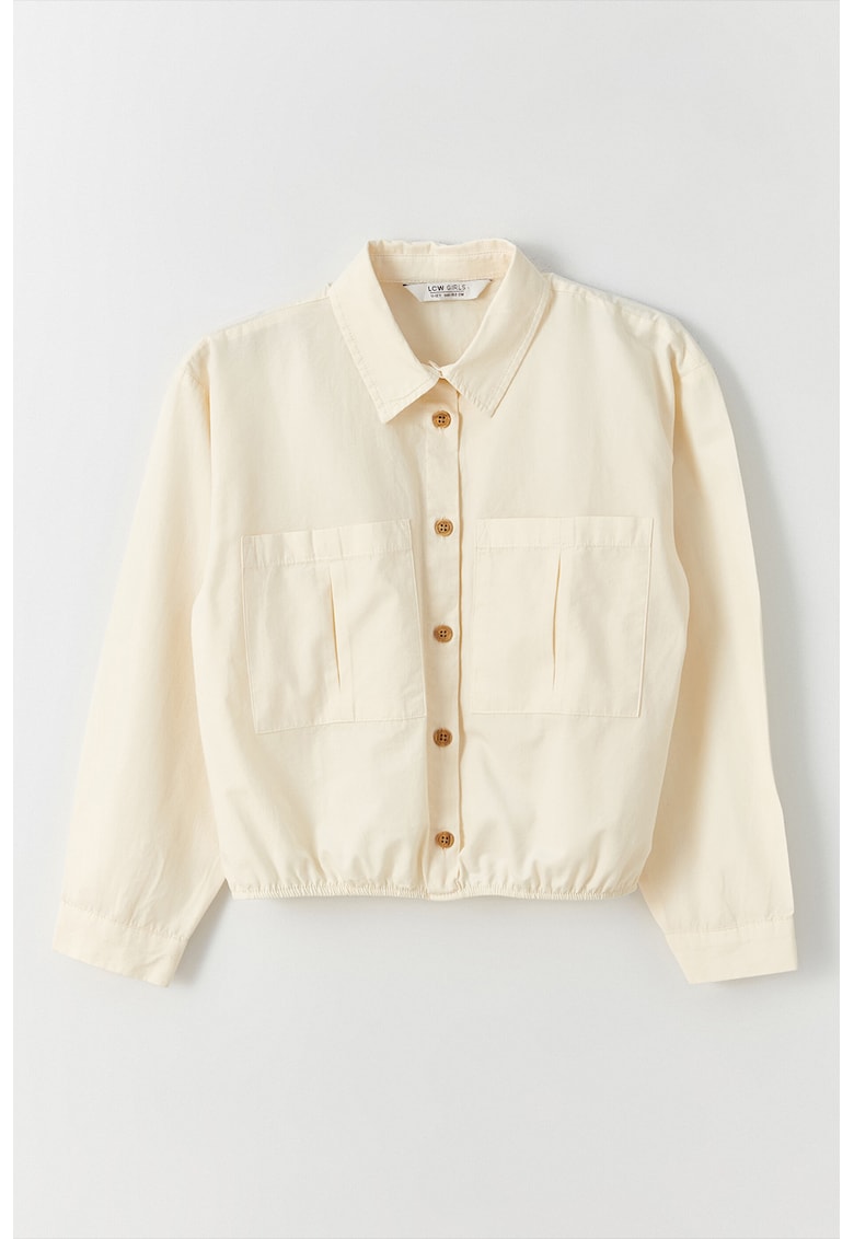 Camasa crop cu buzunare aplicate