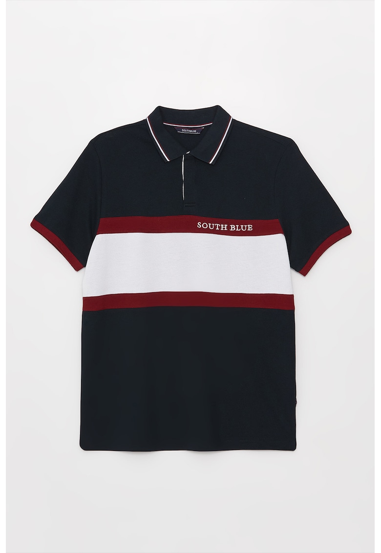 Tricou polo cu detalii contrastante