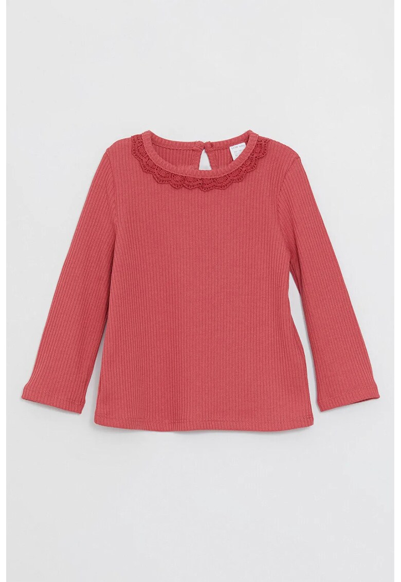 Bluza slim fit cu detaliu din dantela