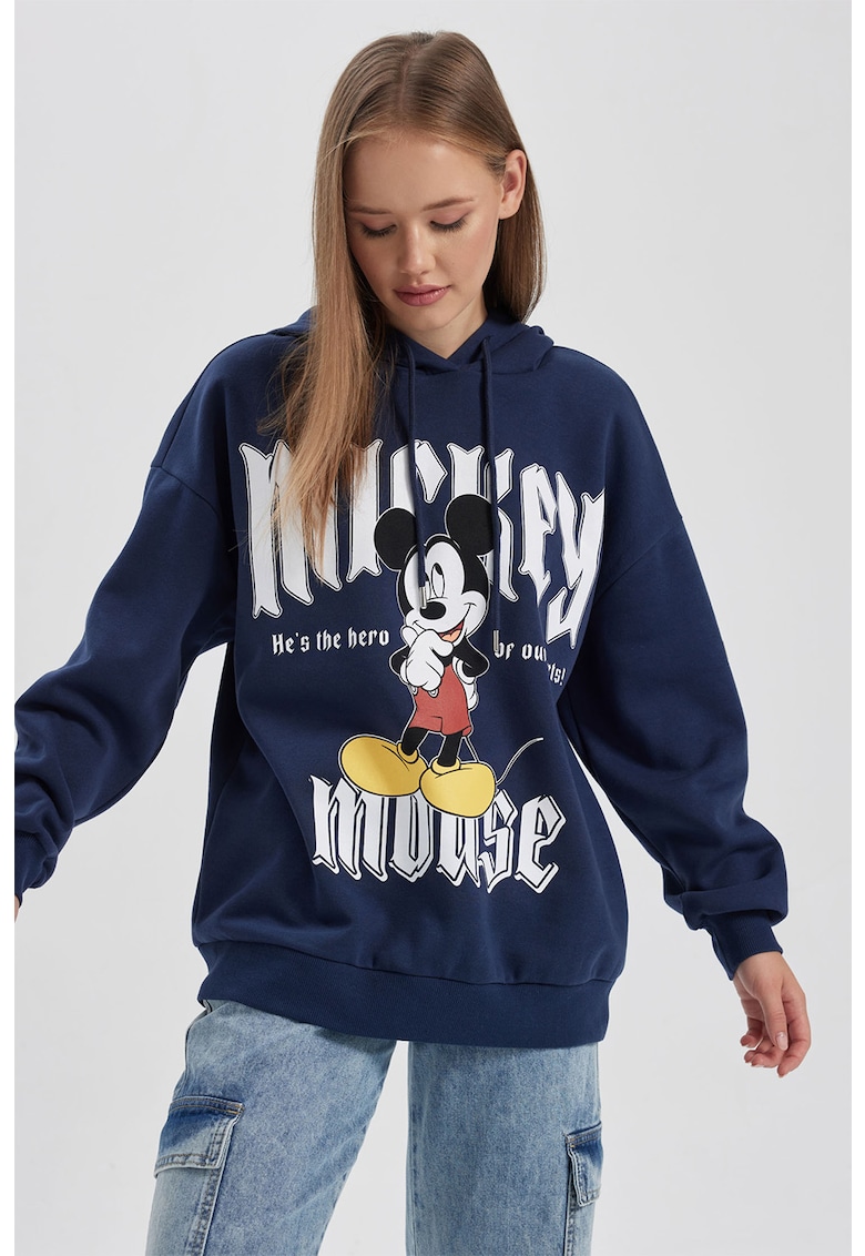 Hanorac din amestec de bumbac cu model mickey mouse