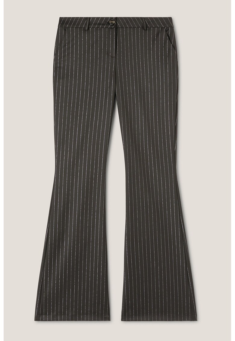 Pantaloni evazati cu dungi stralucitoare