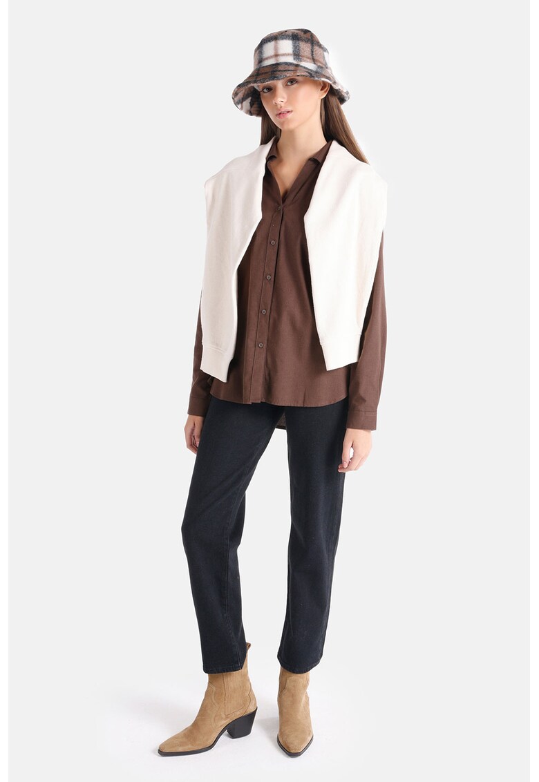 Camasa din amestec de bumbac cu guler ascutit