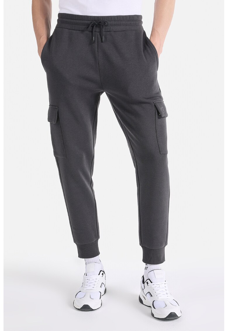 Pantaloni sport cargo cu snur in talie