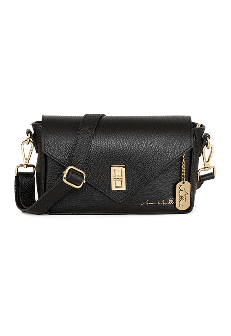 Geanta crossbody din piele cu sistem metalic