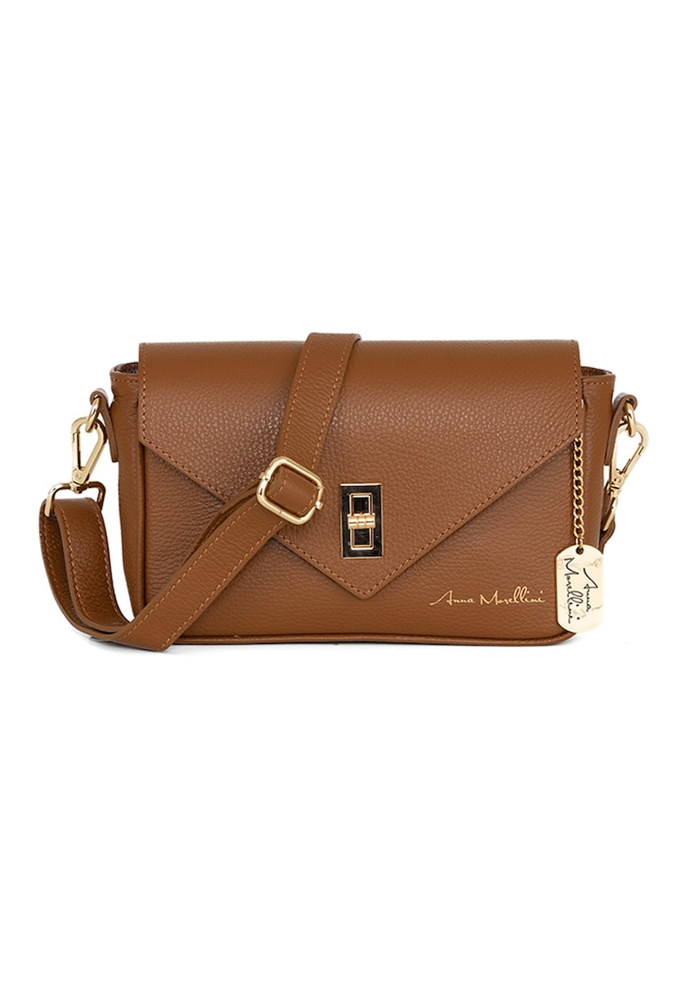 Geanta crossbody din piele cu accesoriu logo