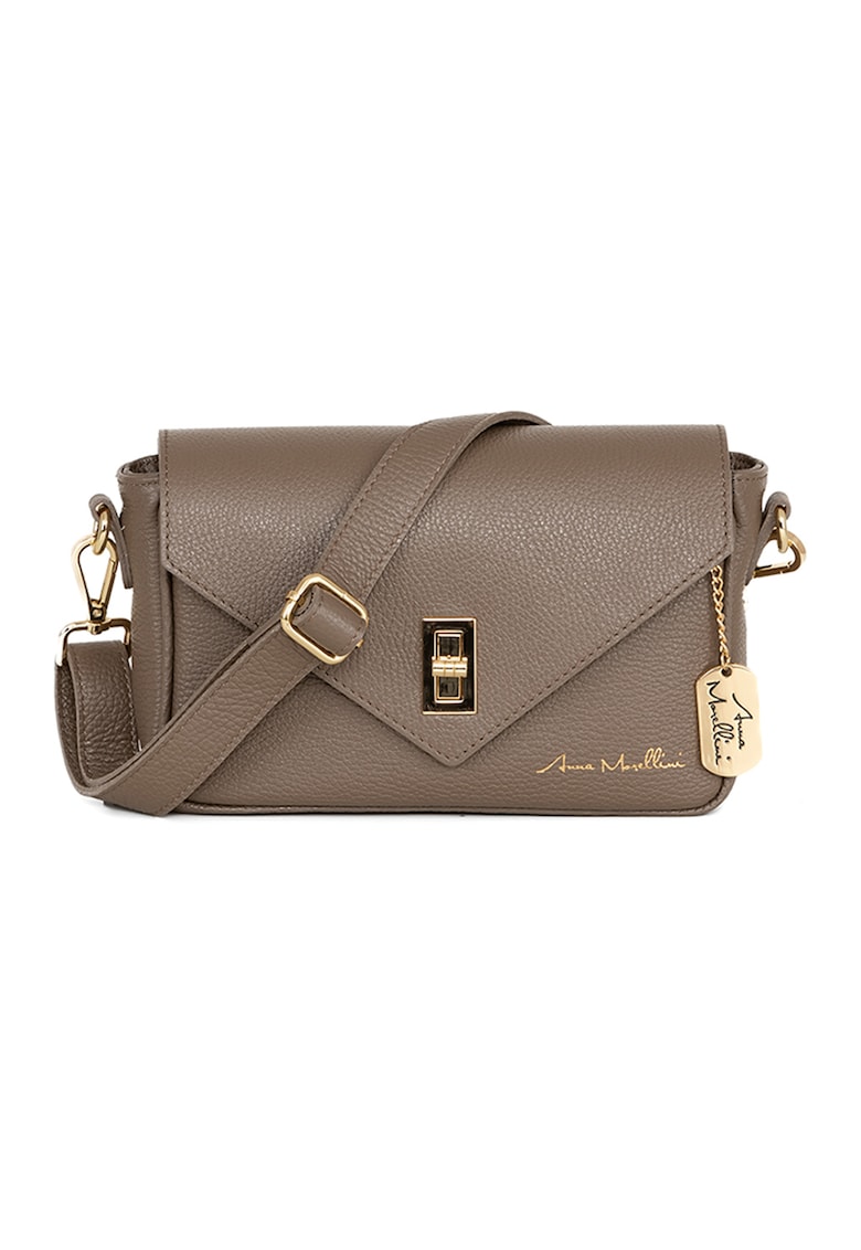 Geanta crossbody din piele cu sistem metalic