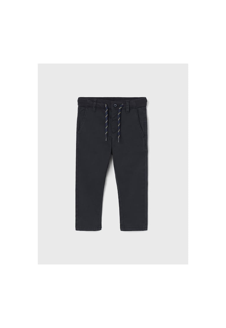 Pantaloni lungi - 300675076 - Bumbac - Elastan - Albastru marin