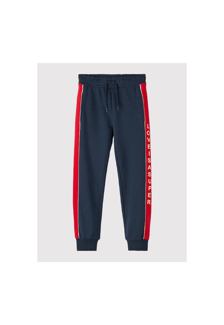 Pantaloni lungi - 300805282 - Bumbac - Albastru marin - Bleumarin