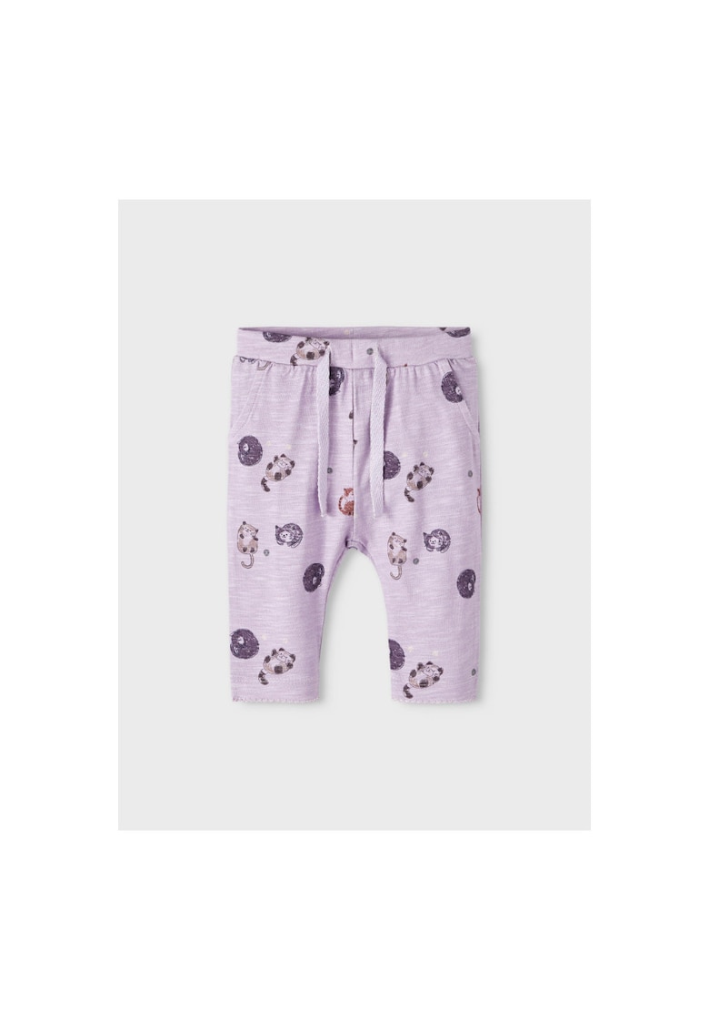 Pantaloni lungi - 300966167 - Bumbac - Violet