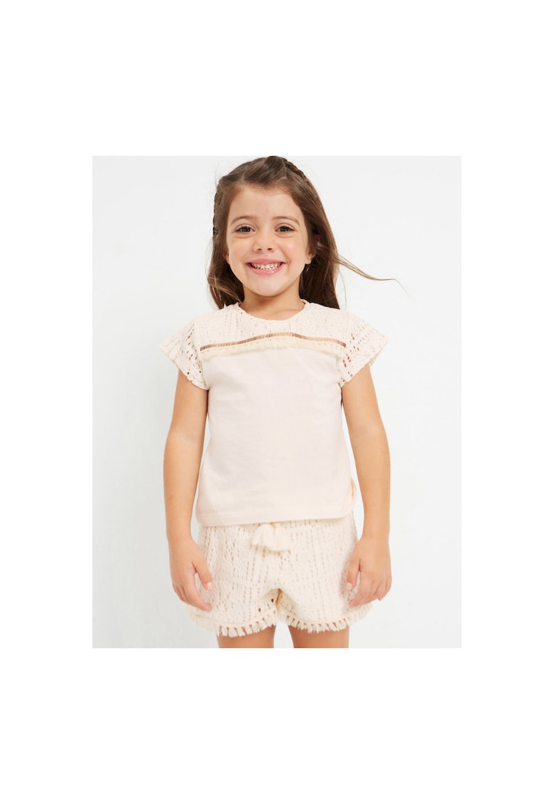 Pantaloni lungi - 302069415 - Bumbac - Bej - Bej