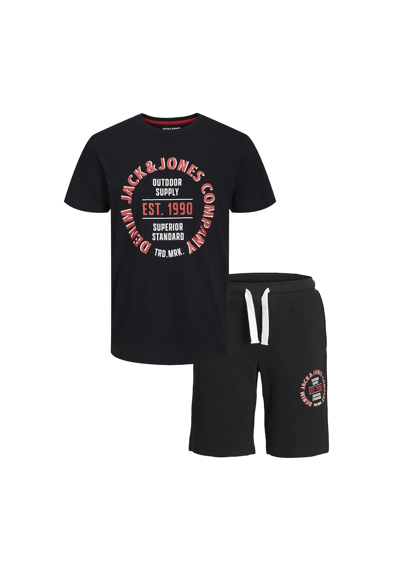 Compleu tricou si pantaloni scurti - Junior - 301659129 - Bumbac - Negru