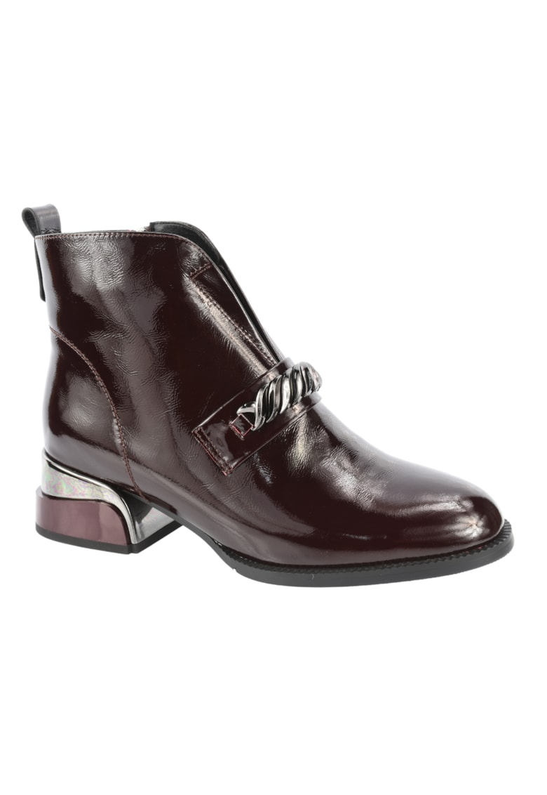 Ghete elegante - dama -  Z921B224-B560 bordo - piele lacuita - cu toc