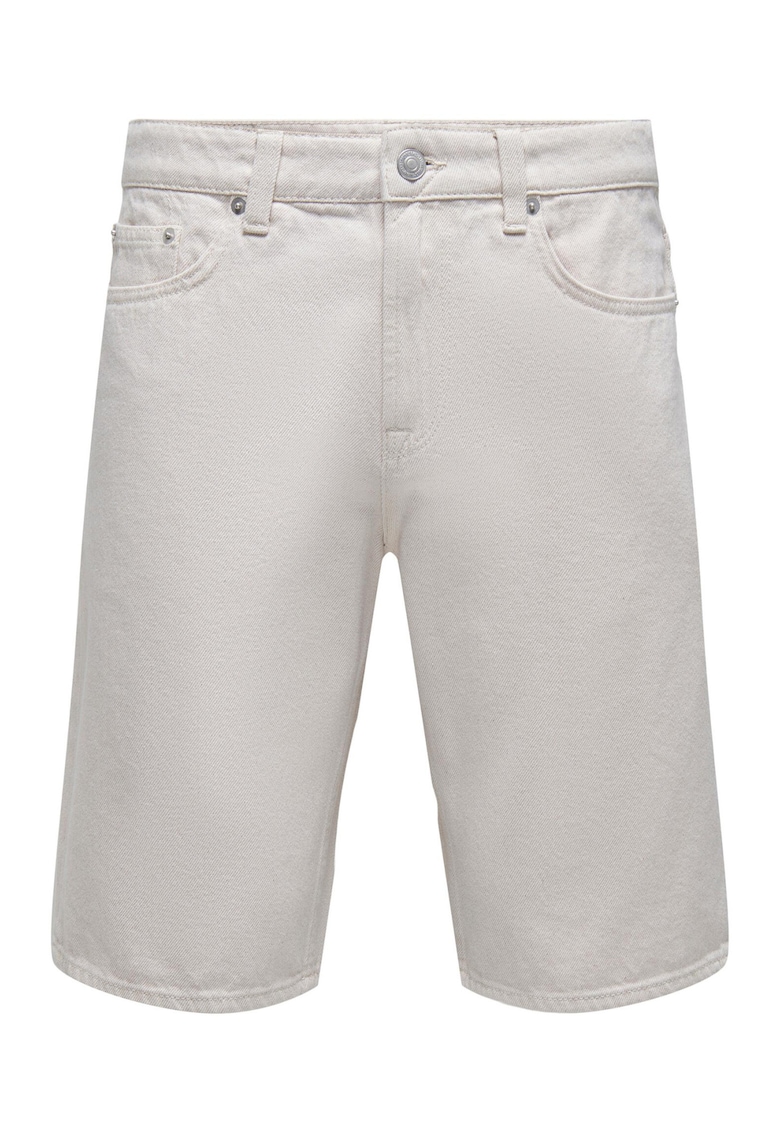 Pantaloni Scurti barbati - 301848226 - Bumbac - Alb - Alb