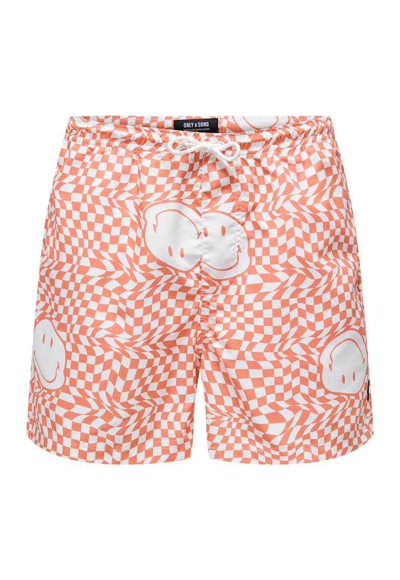 Pantaloni Scurti barbati - 301848158 - Poliester - Portocaliu - Portocaliu