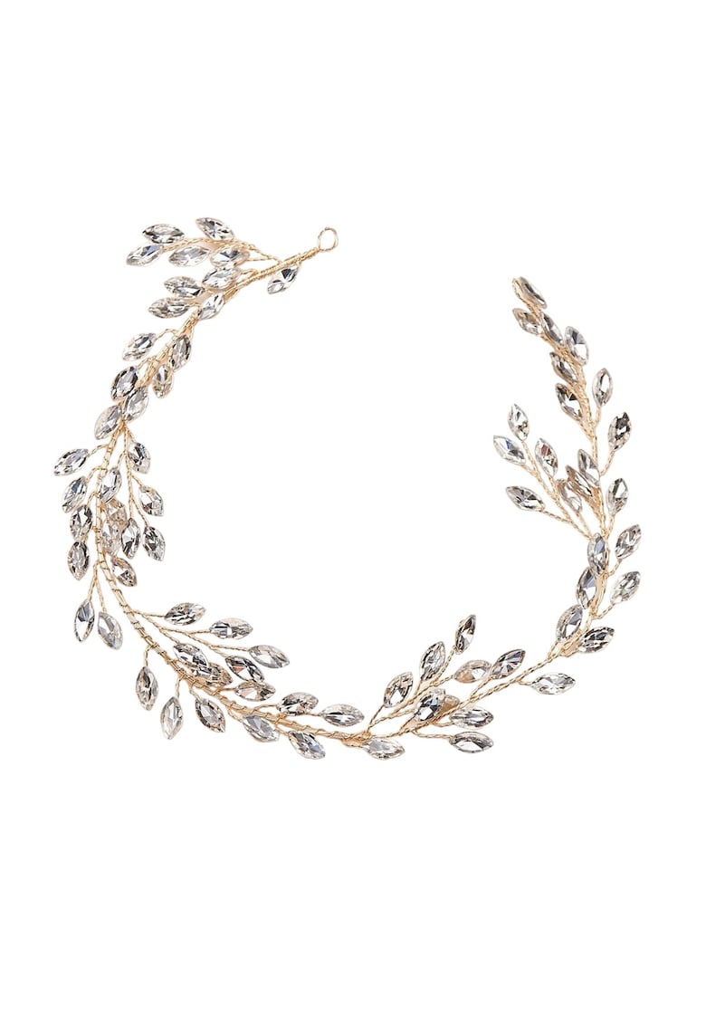 Accesoriu de par - auriu - modelator - cu pietre - lungime 35 cm - Heidrun C9