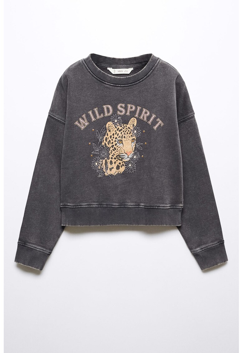 Bluza sport de bumbac cu imprimeu Wild
