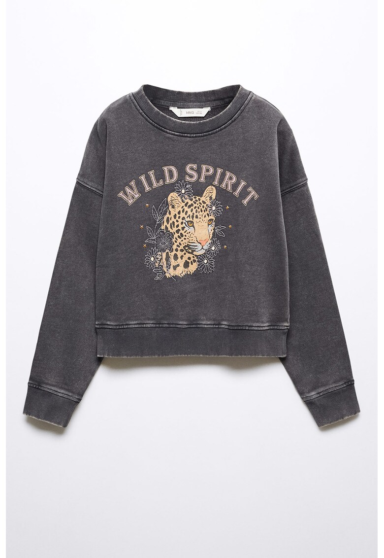 Bluza sport de bumbac cu imprimeu wild