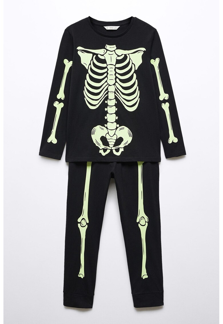 Pijama de bumbac cu imprimeu Bones