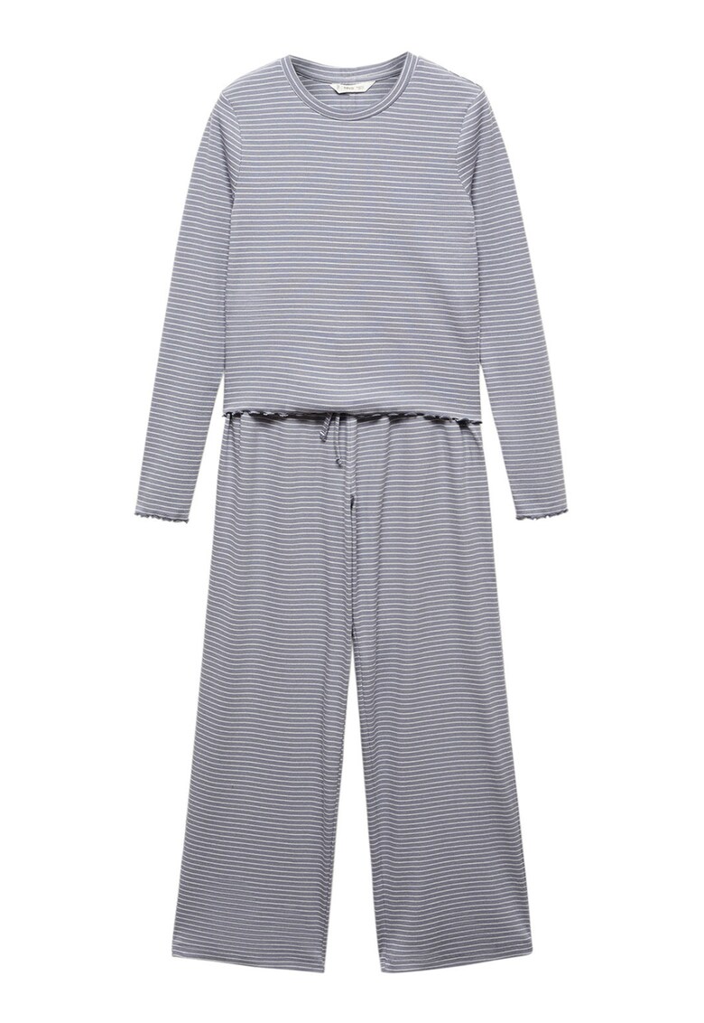 Pijama de bumbac cu dungi medit