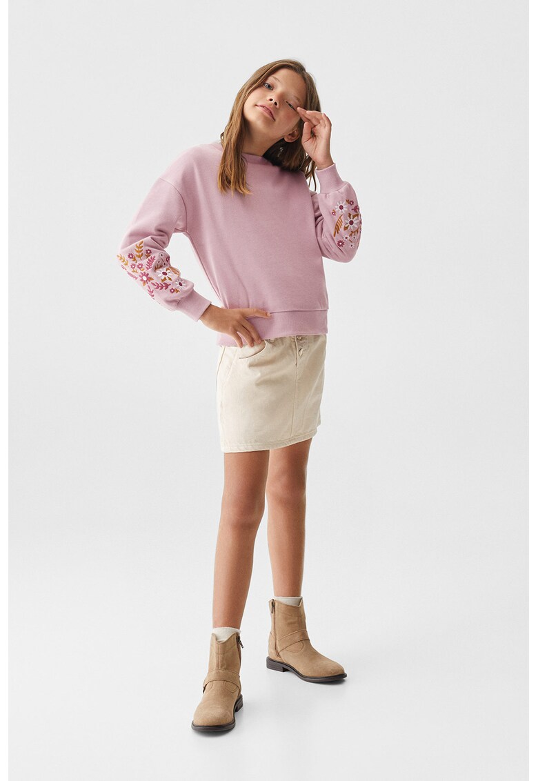 Bluza sport cu flori brodate Romance
