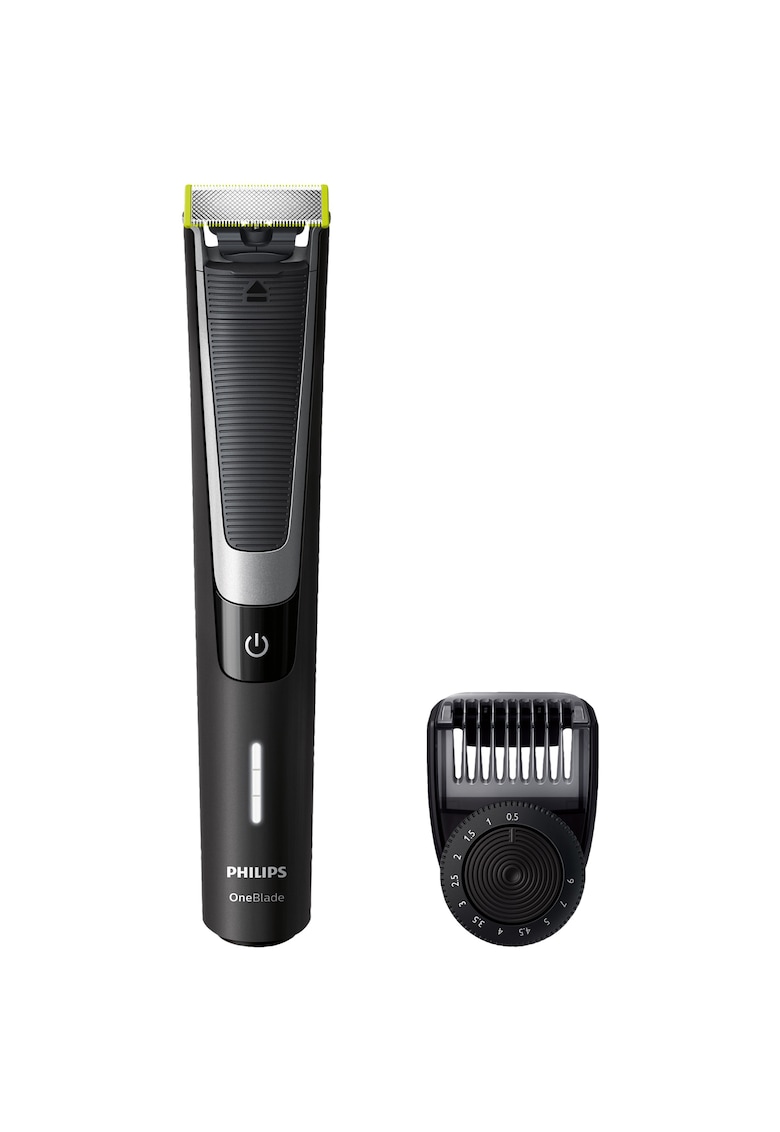 Aparat hibrid de barbierit si tuns barba OneBlade Pro QP6510/20 - Pieptene de precizie cu 12 lungimi - Acumulatori - Negru