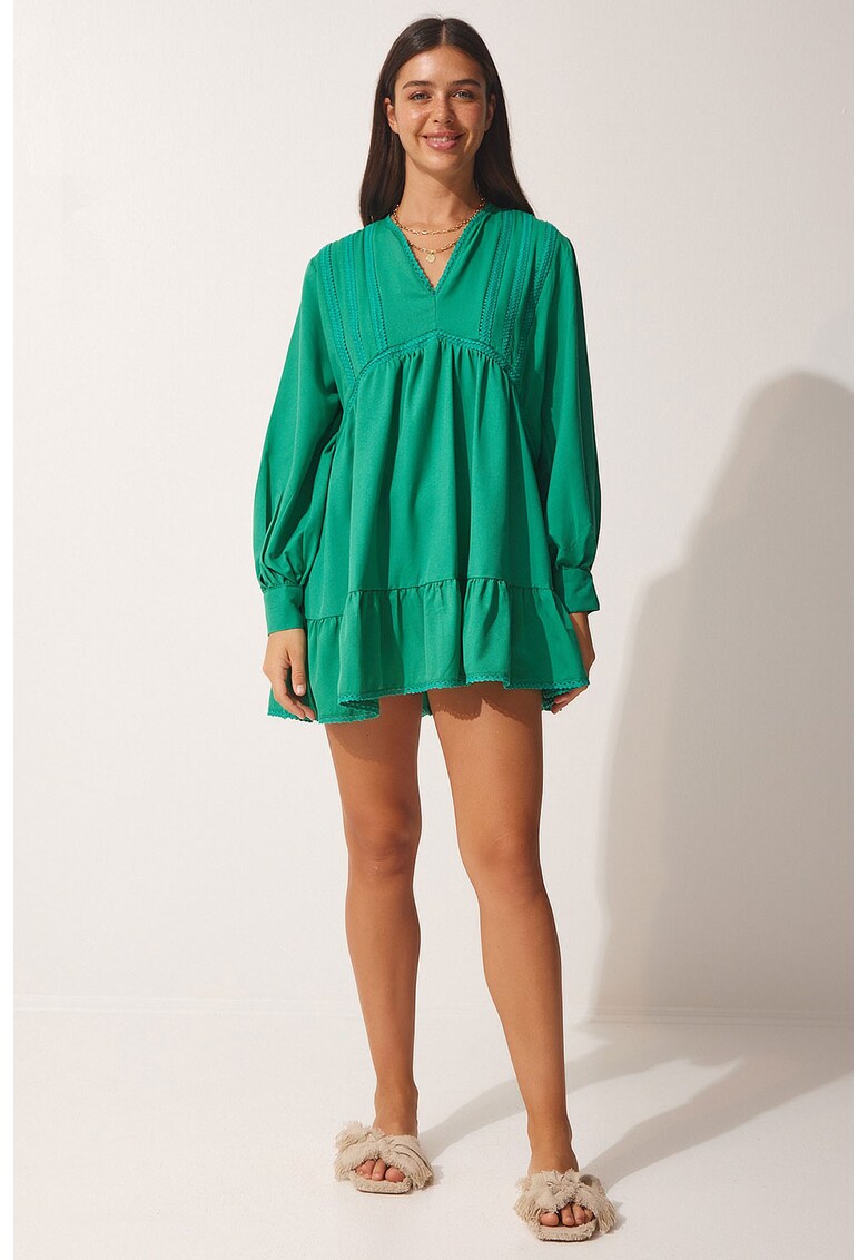 Rochie mini cu decolteu in V si fronseuri